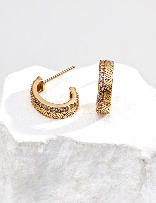 Silver 925 Zirconia Vintage-style Elegant Earrings