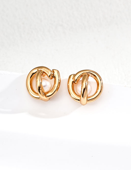 S925 Freshwater Pearl Simple Stud Earrings for Daily Wear, 2 Colors