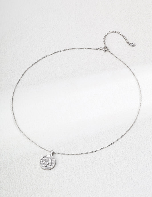 S925 Butterfly Zirconia Necklace - French Elegant