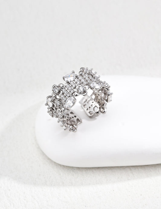 S925 Zirconia Ring Vintage Gold/Silver