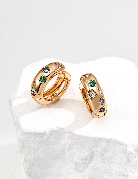 S925 Colorful Zirconia Vintage Classical Earrings