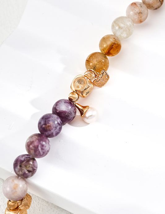 S925 Freshwater Pearl x Natural Stone Multi-color Elegant Bracelet