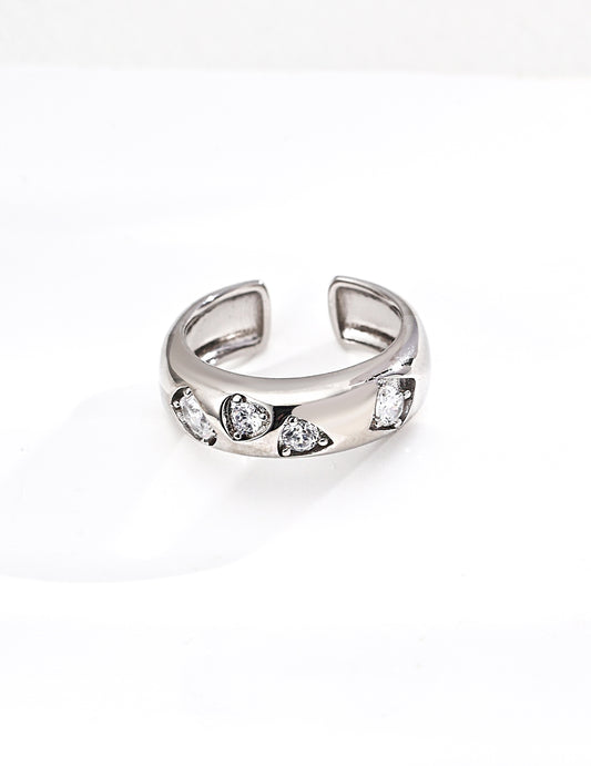 S925 Silver Colorful Zirconia Vintage Ring