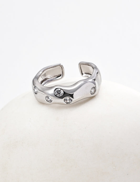 S925 Silver Simple Zirconia Ring