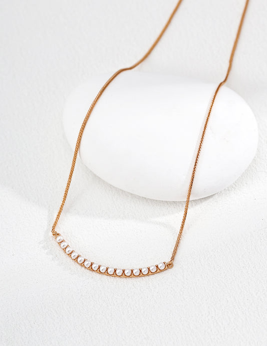 S925 Simple Shell Pearl Necklace - French Chic Style