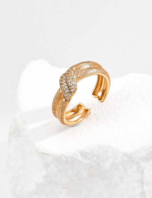 S925 Silver Vintage Matte Zirconia Ring