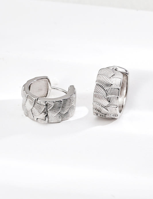 S925 Silver Vintage Textured Engraved Earrings