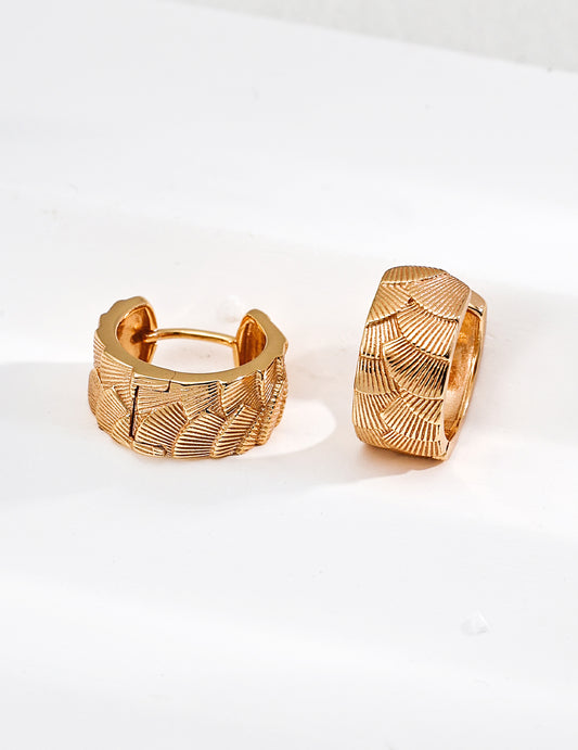 S925 Silver Vintage Textured Engraved Earrings