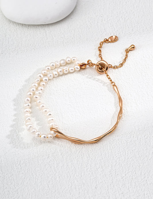 S925 Silver Simple Freshwater Pearl Bracelet