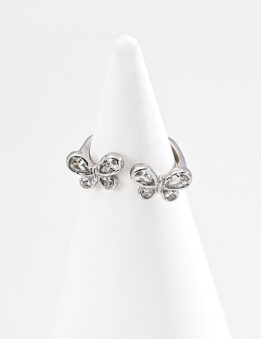 S925 Sparkling Zirconia Butterfly Ring: Delicate Design and Shine