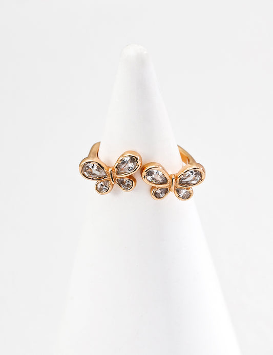 S925 Sparkling Zirconia Butterfly Ring: Delicate Design and Shine