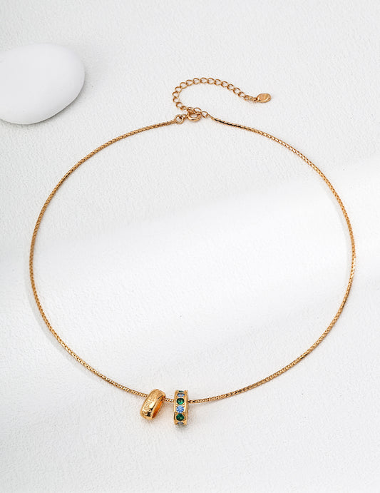 S925 Secret Garden Necklace Adorned with Multicolored Zirconia