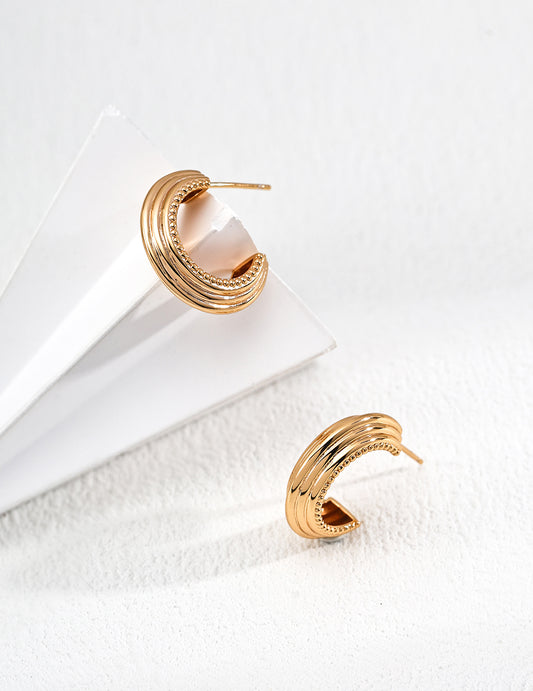 Silver 925 Minimalist Line Earrings Simple Modern Design