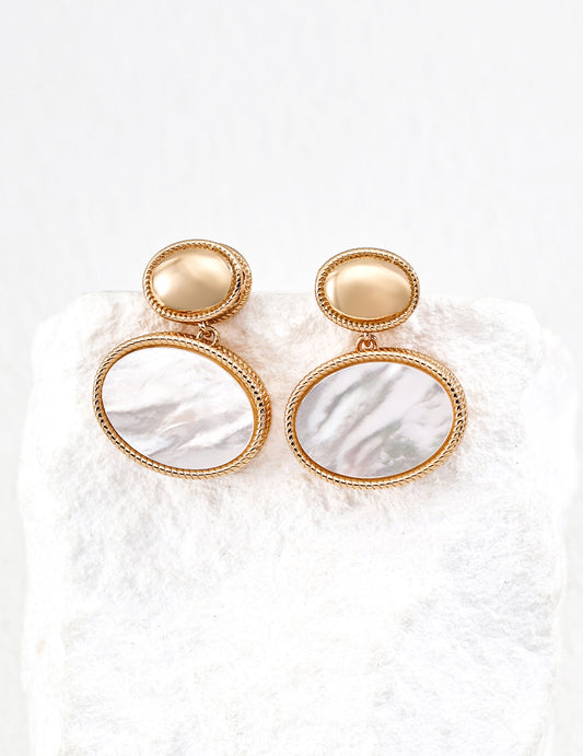 S925 Mother of Pearl Earrings Classical Designer