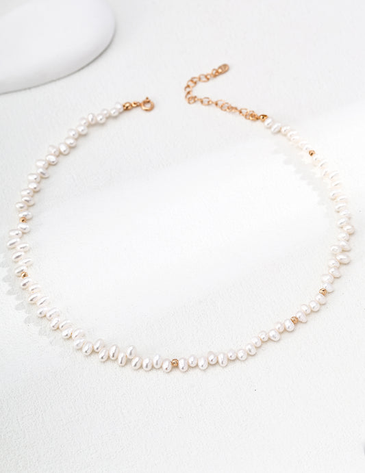 S925 Natural Freshwater Pearl Necklace Timeless Radiance