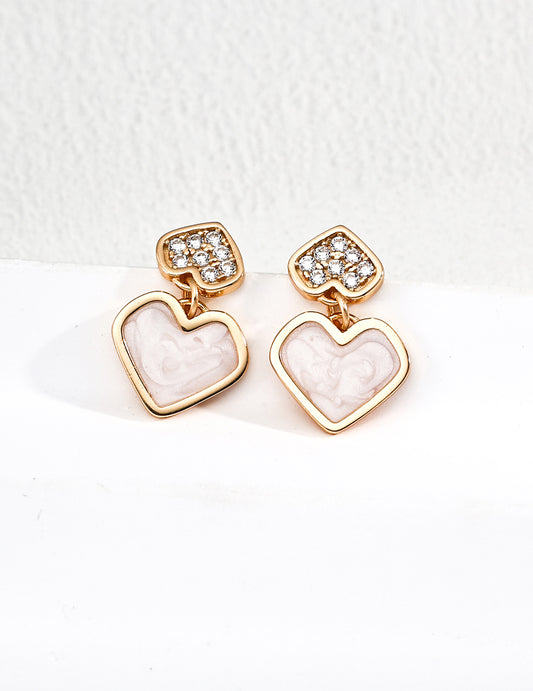 S925 エナメル＆ジルコニアの上品な煌めき ファッションピアス