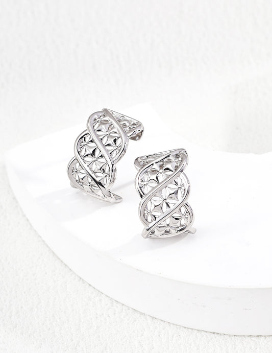 S925 Stud Earrings with Disciplined Patterns and Streamlined Beauty