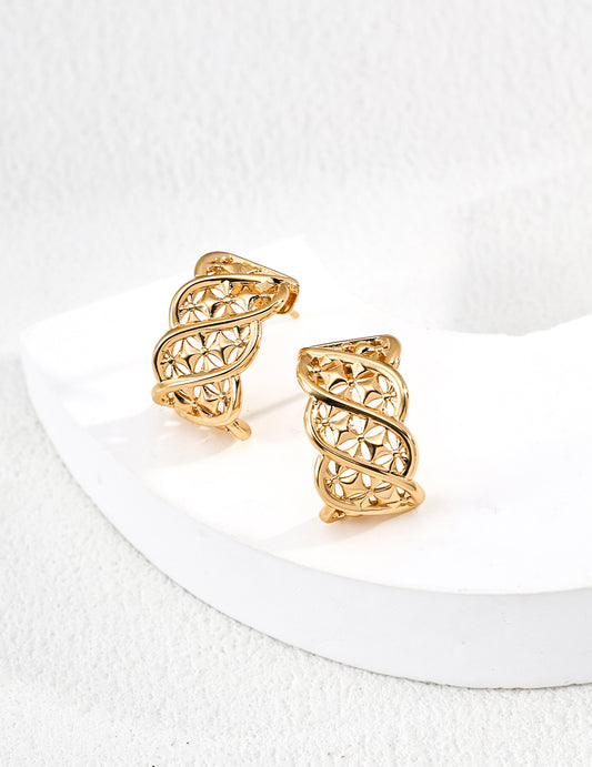 S925 Stud Earrings with Disciplined Patterns and Streamlined Beauty
