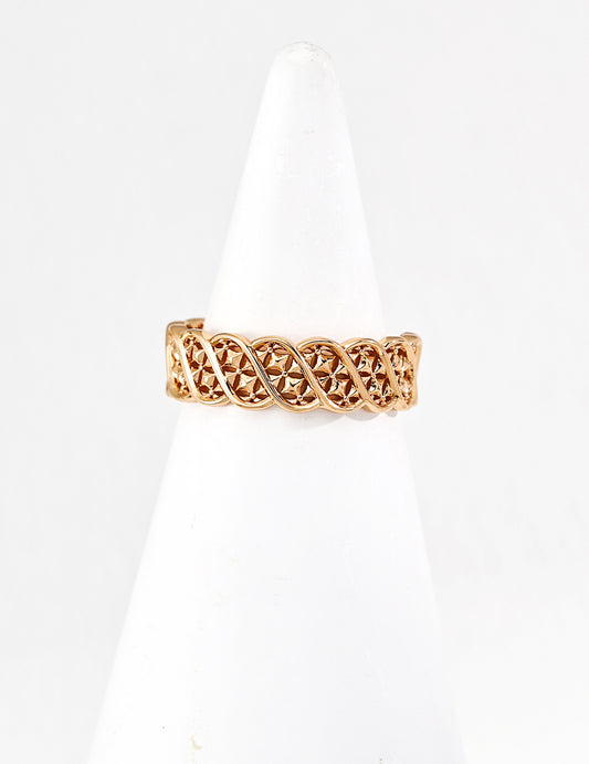 S925 Oriental Pattern and Nuance Line Metal Design Ring