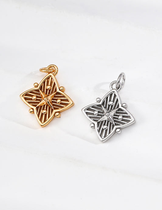 Silver 925 Four-Leaf Clover x Cross Star Lucky Necklace