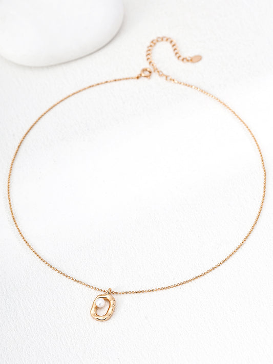 Sterling Silver Simple Freshwater Pearl Necklace Daily Elegance
