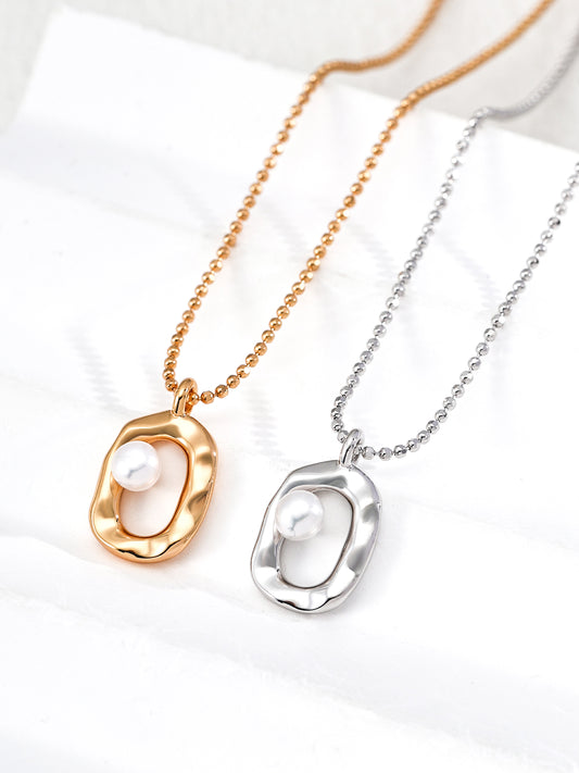 Sterling Silver Simple Freshwater Pearl Necklace Daily Elegance