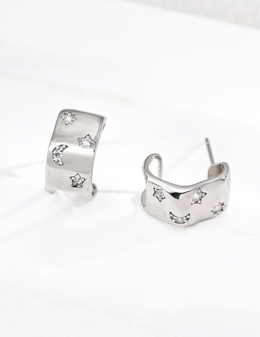 S925 Zirconia Simple Earrings: Minimalist and Elegant Ear Adornments - Gold Plated