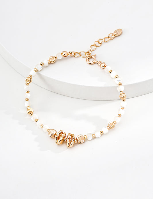 Sterling Silver Vintage Style Shell Bracelet - Elegant