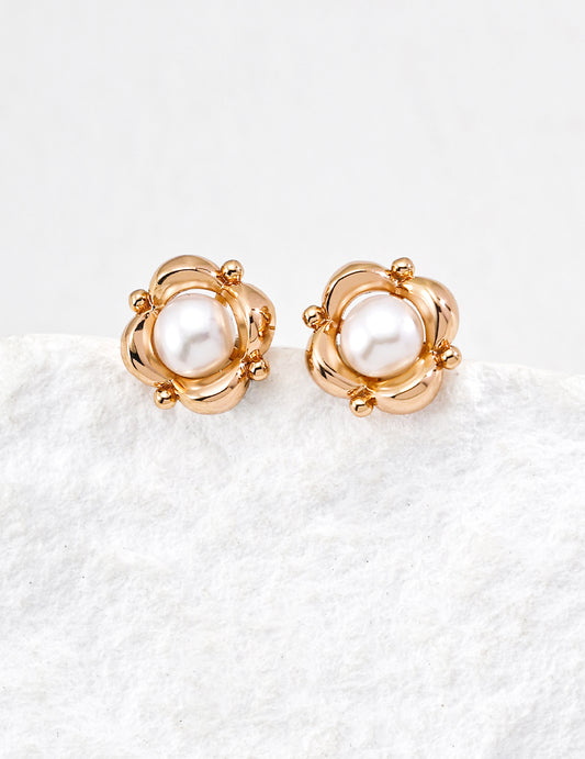 Freshwater Pearl Silver 925 Earrings Elegant Delicate Daily Wear
