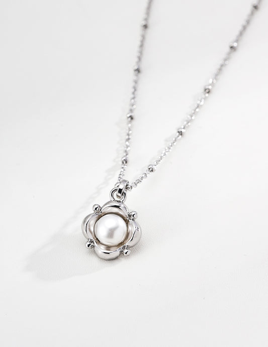 Freshwater Pearl 925 Silver Necklace Soft Luster Elegant