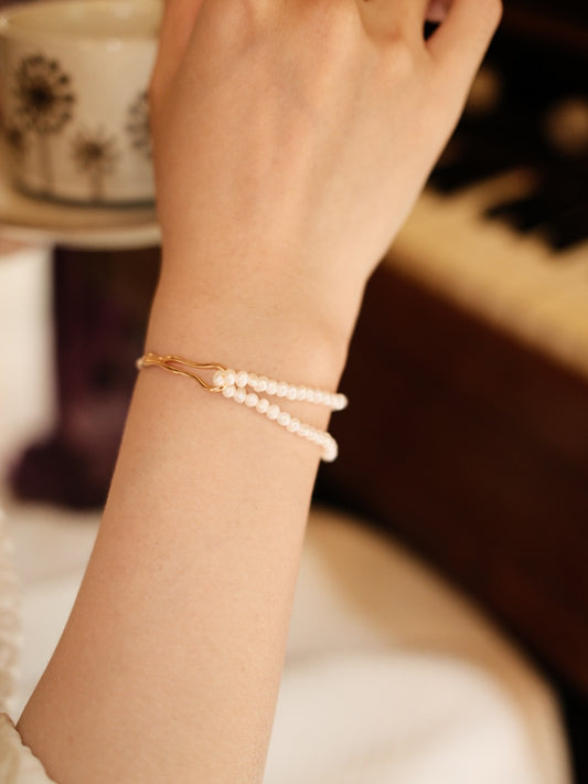 S925 Silver Simple Freshwater Pearl Bracelet