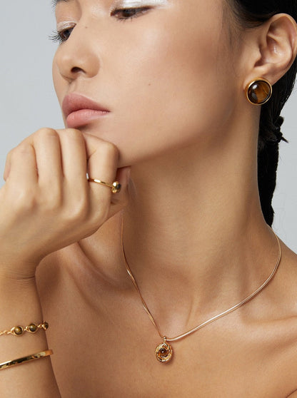 Natural Stone Fashion Necklace
