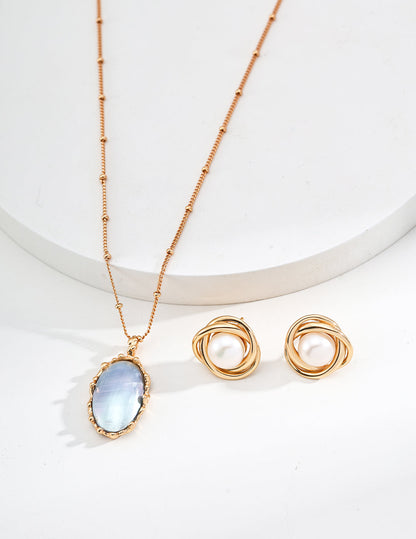 シルバーホースシェルネックレス D0531