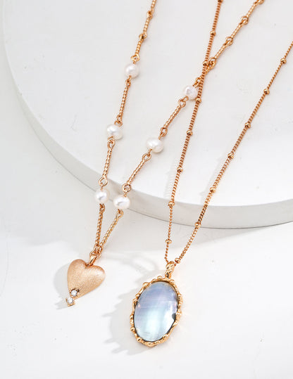 シルバーホースシェルネックレス D0531