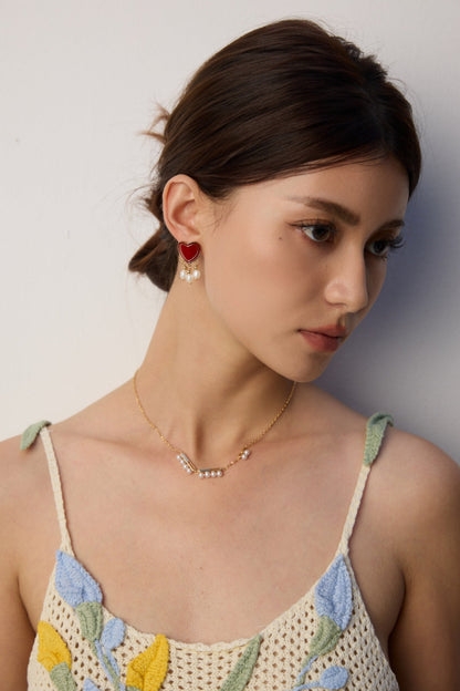シンプル フェイクパール ネックレス D0603