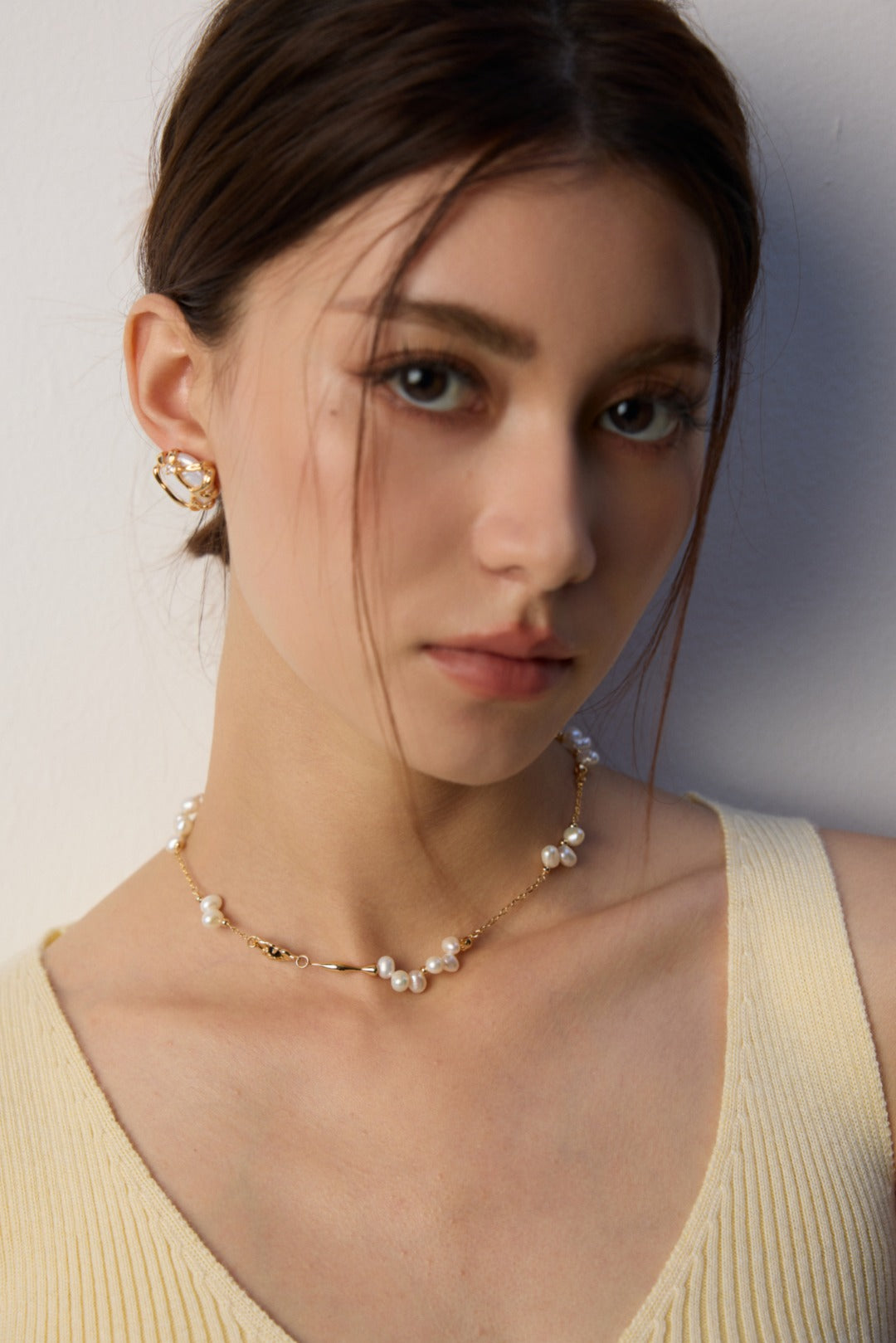 淡水パール ブラックアゲート ネックレス D0594
